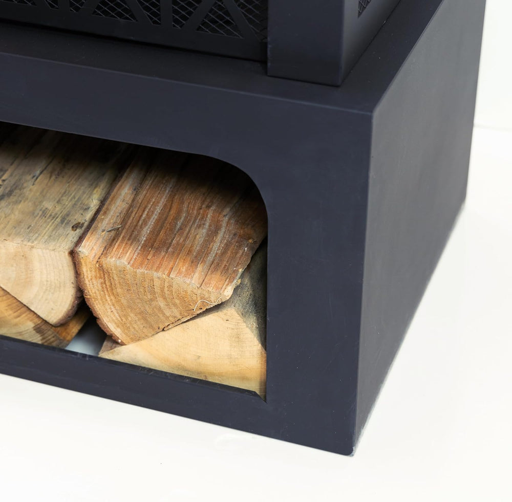 36" Rectangular Steel Outdoor Wood Burning Fireplace - Outdoor Fireplace...