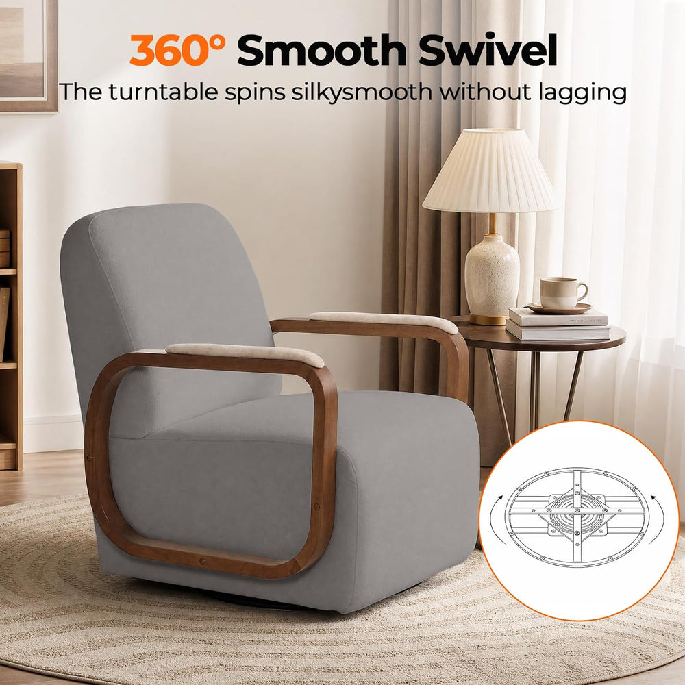 Couchus Swivel Accent Chair with Sturdy Base (Gray, Set of 2)