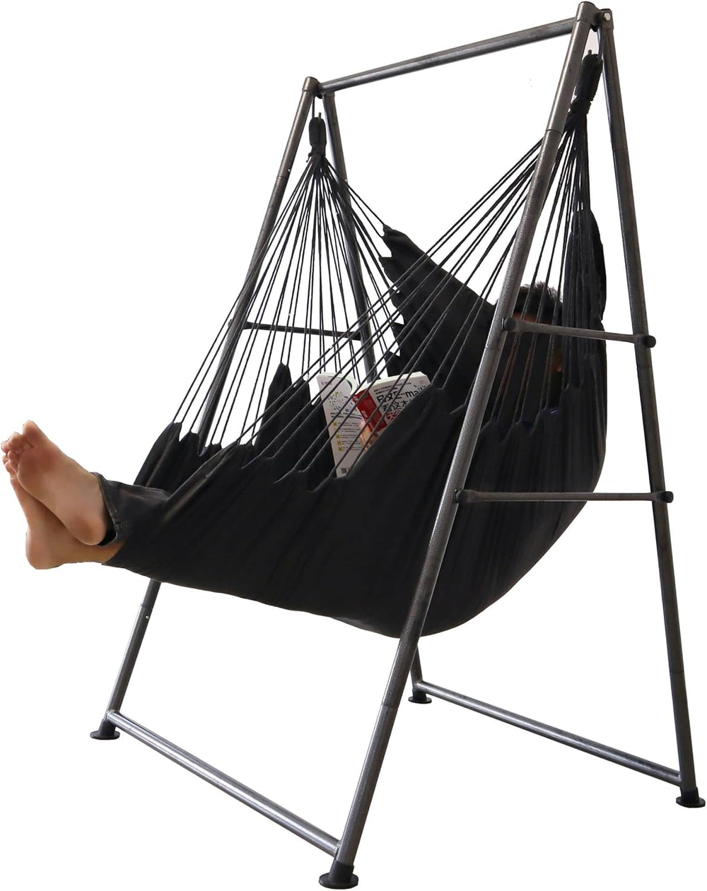 Hammock Chair Stand with X-Large Swing Chair with Footrest,Anti-Tip Thickened...