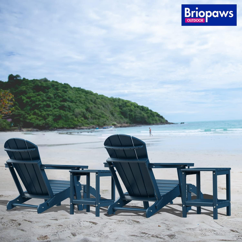 BRIOPAWS Folding Adirondack Ottoman, 19.7W x 18.5L x 13H Inch, HDPE All Weath...