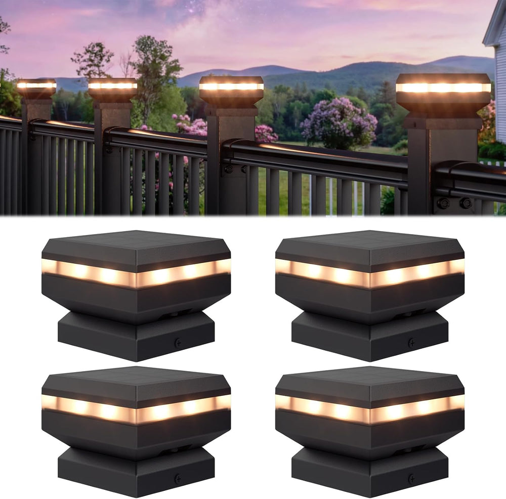 Egadis Solar Post Cap Lights for 2.56 in. x 2.56 in. Posts, 4 Pack