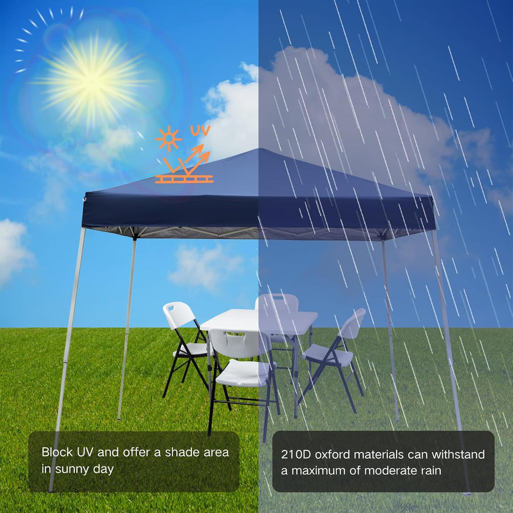 Outvita Outdoor Canopy 7.8x7.8' Pop Up Commercial Instant Gazebo Tent Blue