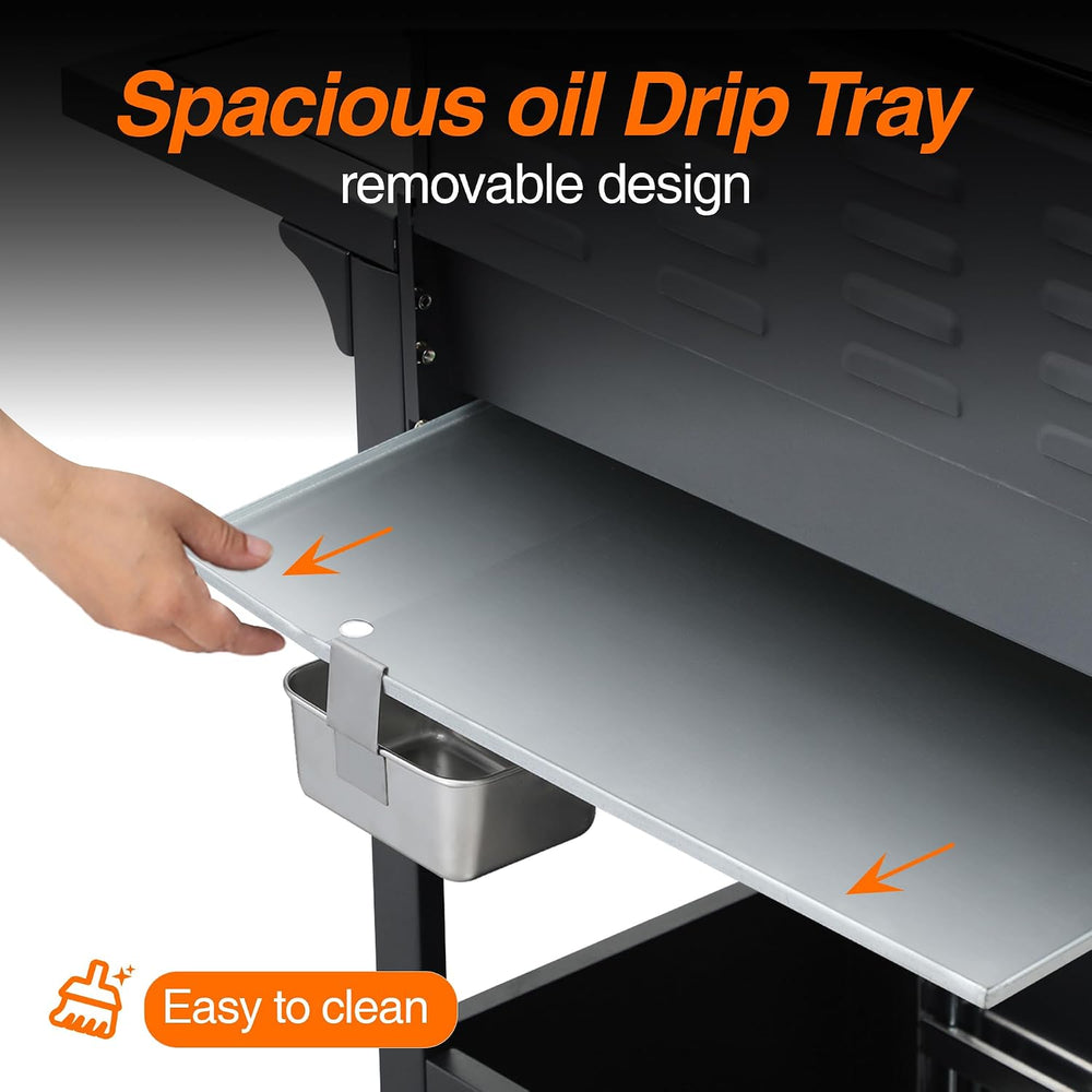 3-Burner Propane Gas Grill 39,000 BTU with Side Burner, Stainless Steel Doubl...