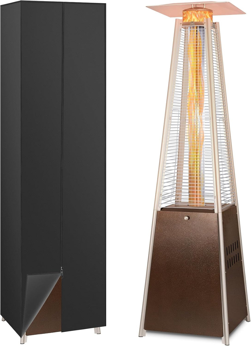 Hykolity 48000 BTU Pyramid Patio Heater, Outdoor Propane Heaters with Wheels ...