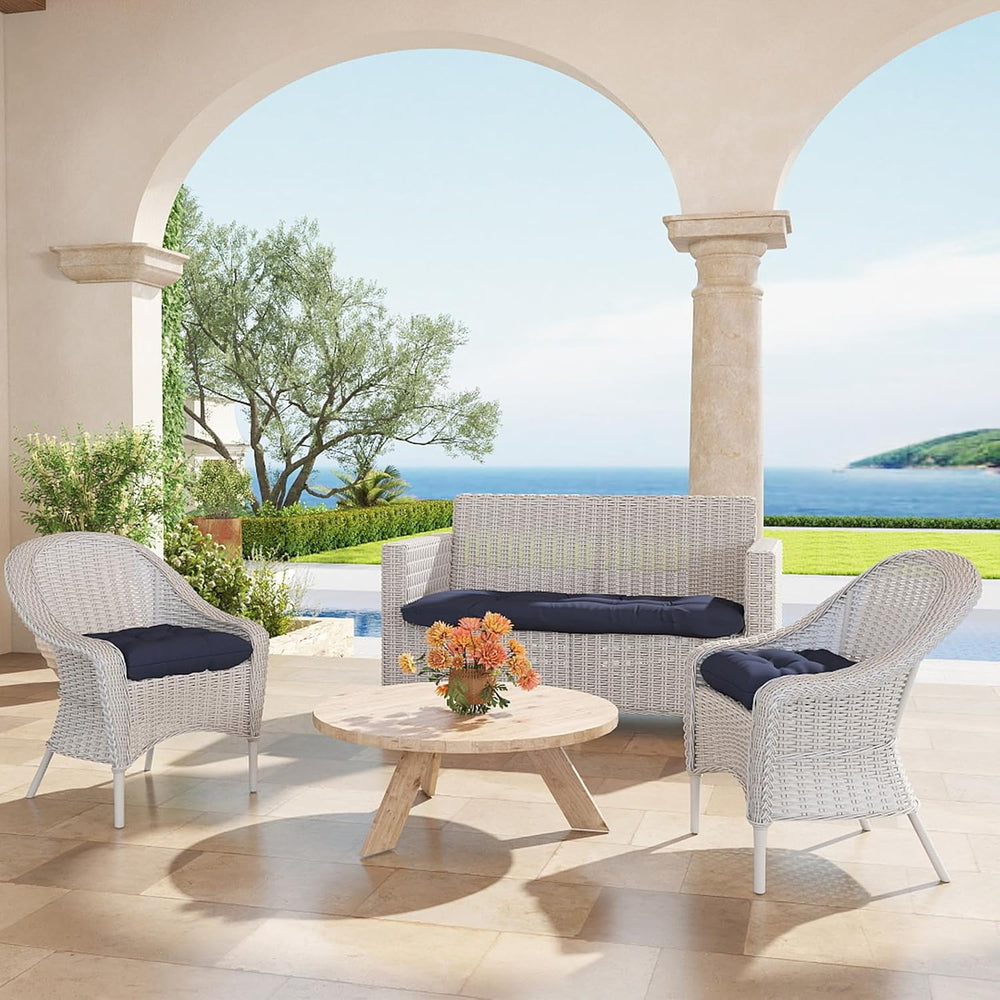 Outdoor Chair Cushions 22x22x4 Inch Set of 2, Dark Blue