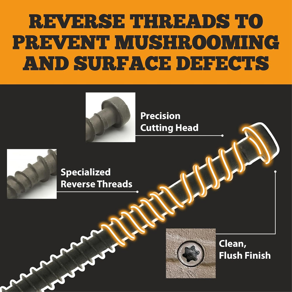 Composite Decking Coated Wood Screw #10 x 2-3/4,Dark Gray, 350