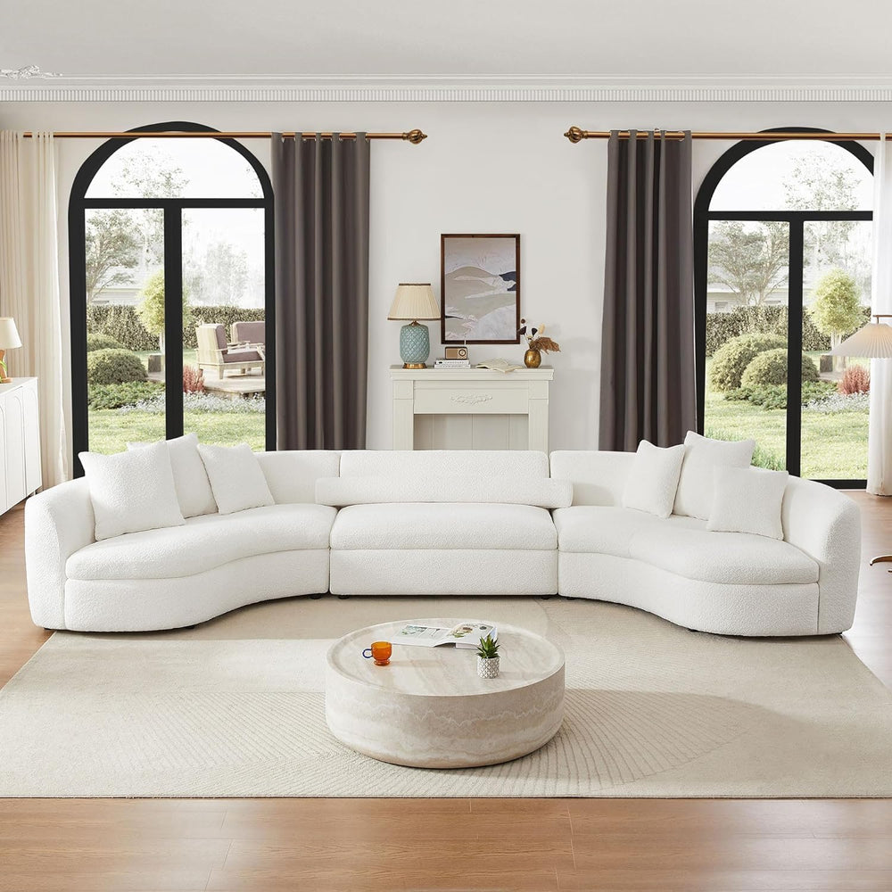 Round Coffee Table for Living Room Circle Coffee Table Faux Marble Pattern Co...
