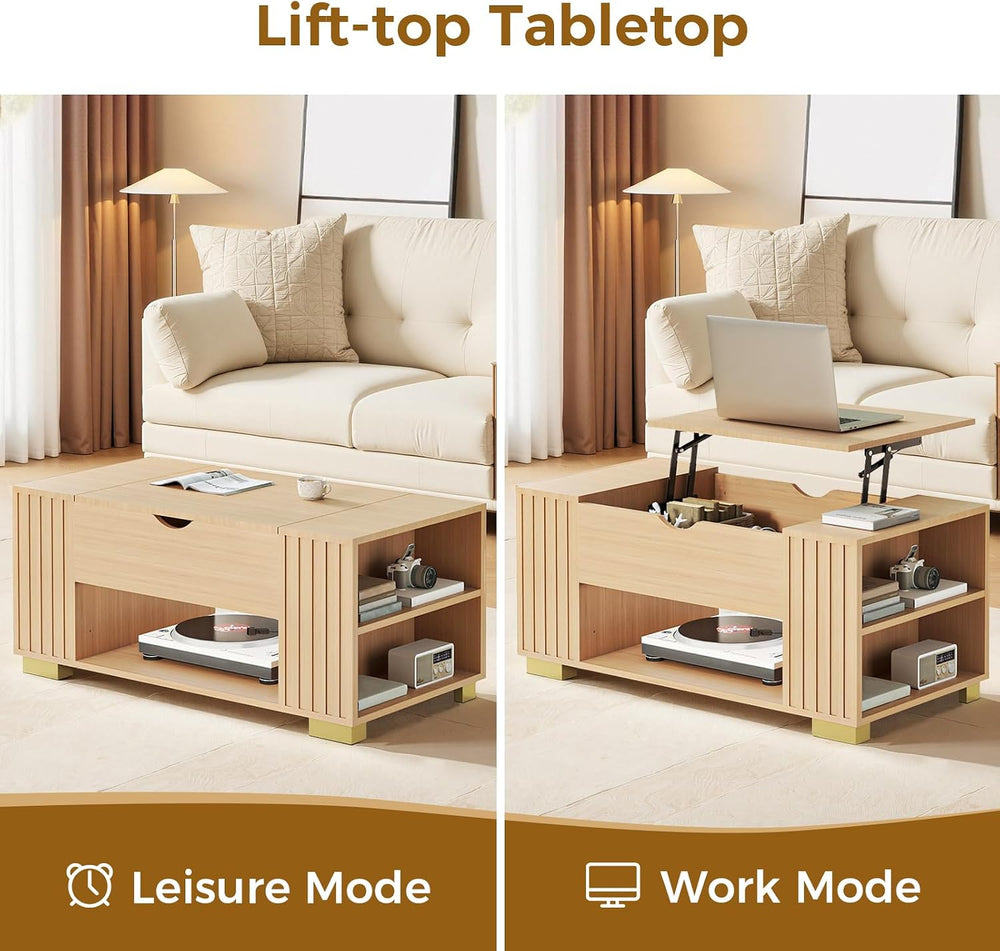 COMHOMA Lift Top Coffee Tables for Living Room, 39" Center Table with Hi...