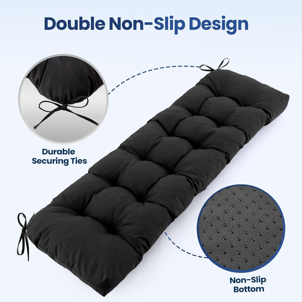 IASEAHK Outdoor Bench Cushion 48x18x5 Inch, Waterproof & Fade-Resistant P...