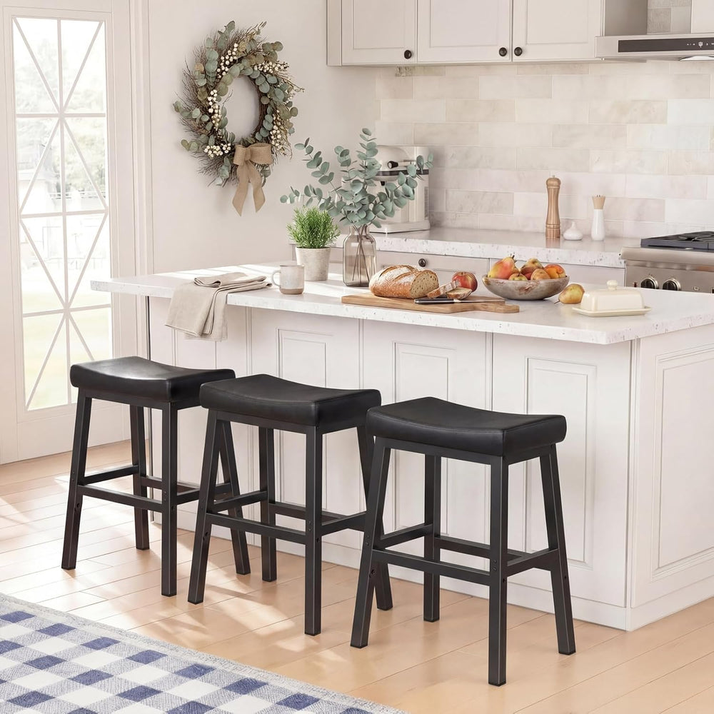 WINAZ Modern Backless Bar Stools Set of 2, 24 Inch Counter Height Stools with...
