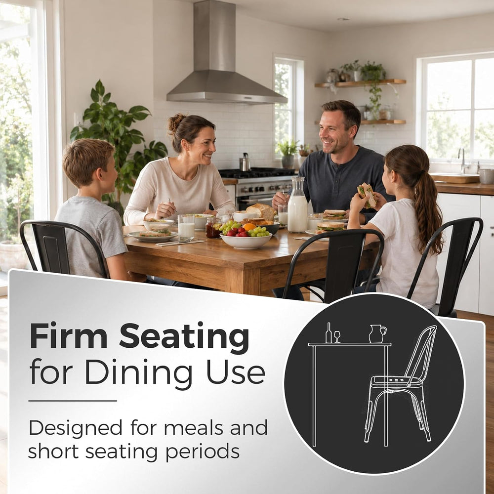 Gray Stackable Metal Dining Chairs, Set of 2