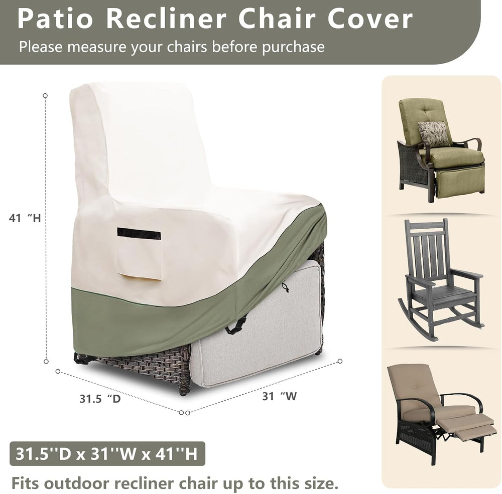 Outdoor Recliner Chair Covers Waterproof,Patio Swivel Chair Covers, 2 Pack