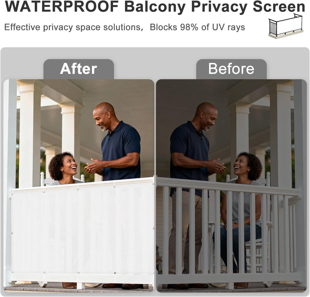 SUNNY GUARD 3'x16.5' Waterproof Balcony Privacy Screen PES, Patio Fence
