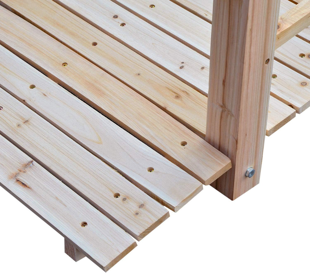 Outsunny Fir Wood Garden Bridge Arc Walkway 60" x 26.5" x 19" ...
