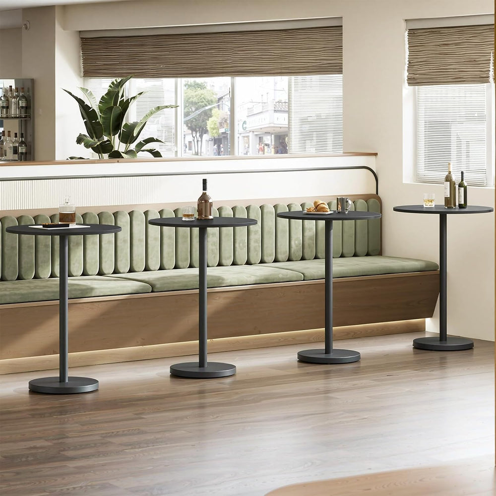 YATINEY Bar Table, Round Bar Table Set of 2, Counter Height Table, Pub Cockta...
