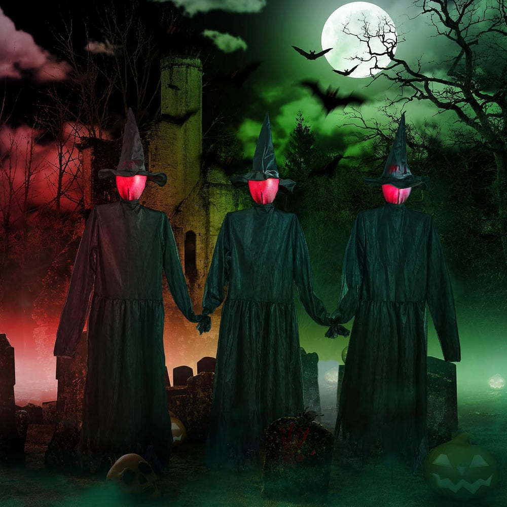 3PCS 5.6FT Halloween Decorations Outdoor Decor Witches Yard Holding Hands