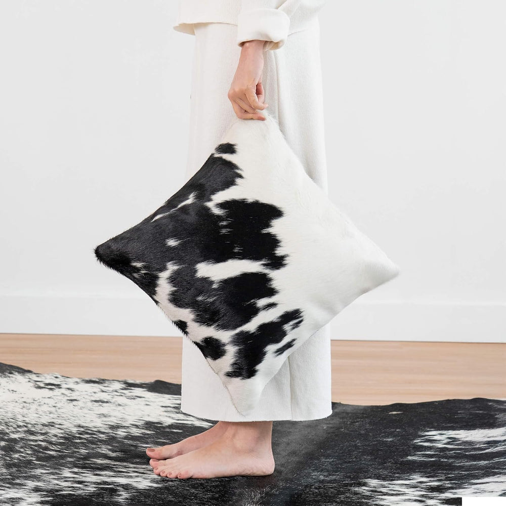 ecowhides 100% Genuine Brazilian Cowhide Pillow Cover – Luxury Leather Decora...