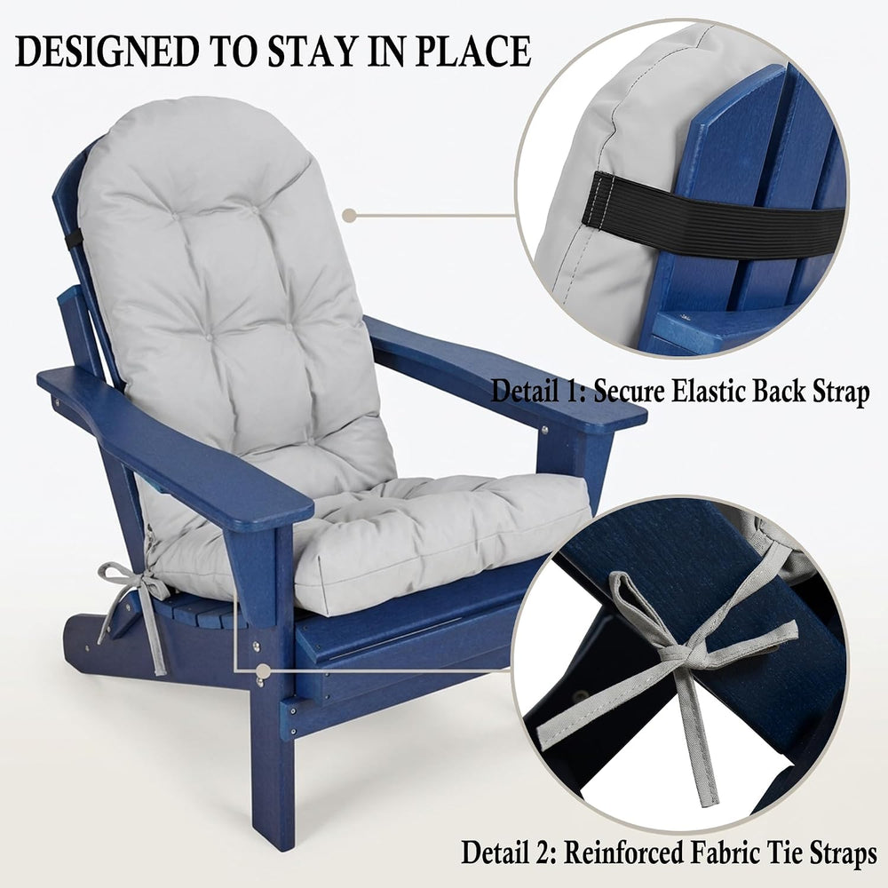 Outdoor Adirondack Chair Cushions Set of 2, Waterproof Patio Rocking Chair Cu...