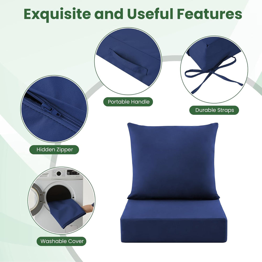 Patio Cushions for Outdoor Furniture, 24x24 Outdoor Couch Cushions, Waterproo...