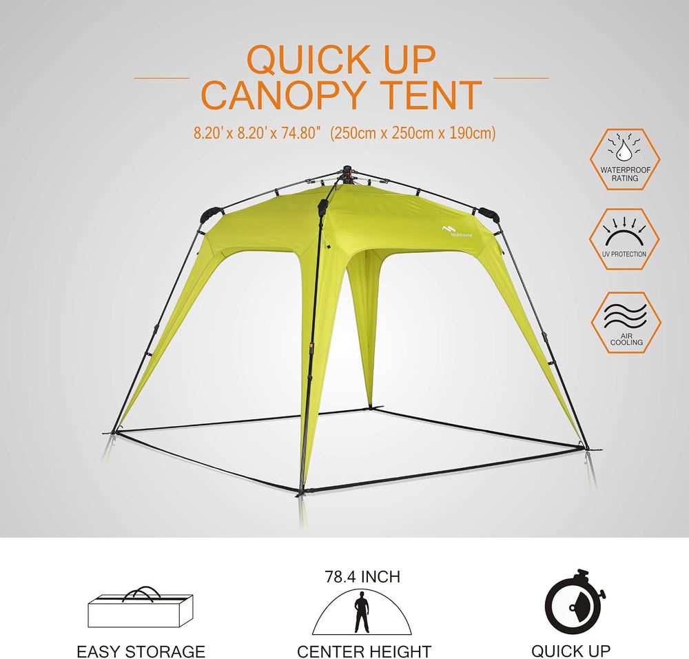 8x8 Pop Up Canopy Tent,Portable Beach Sun Shade Outdoor,Green
