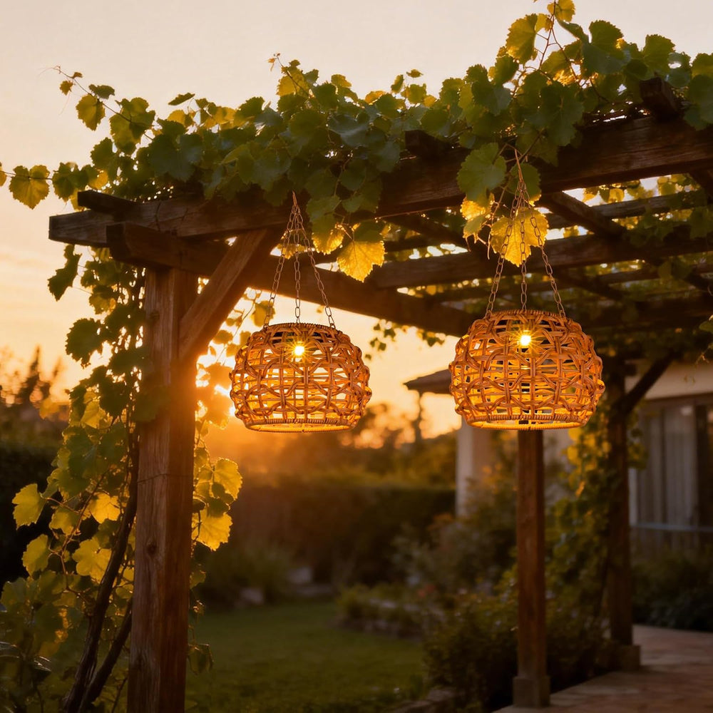 2 Pack Solar Lanterns Outdoor Waterproof, Hanging Solar Lights for Outside wi...