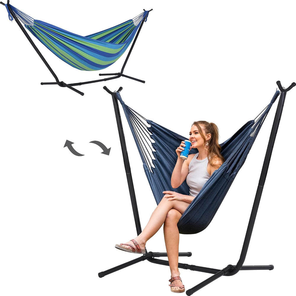 SUNCREAT 2-in-1 Convertible Swing Chair with Stand Included, Outdoor Hammocks...