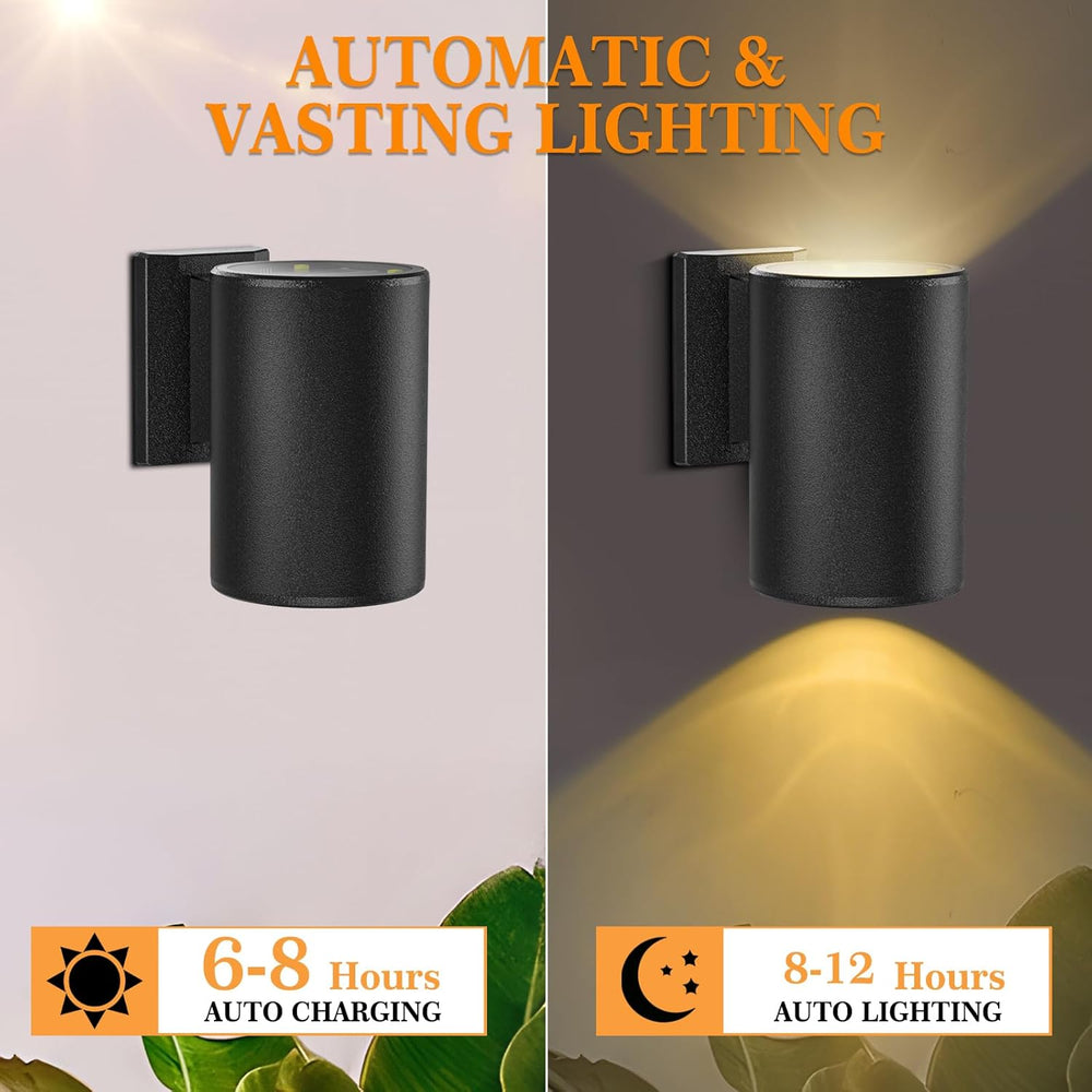 Solar Wall Lights Outdoor, Up & Down Modern Sconce Lights 4 Pack