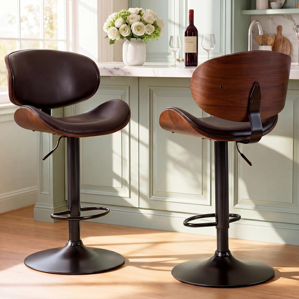 DUMOS Swivel Bar Stools Set of 2, Adjustable Counter Height Bar Chairs