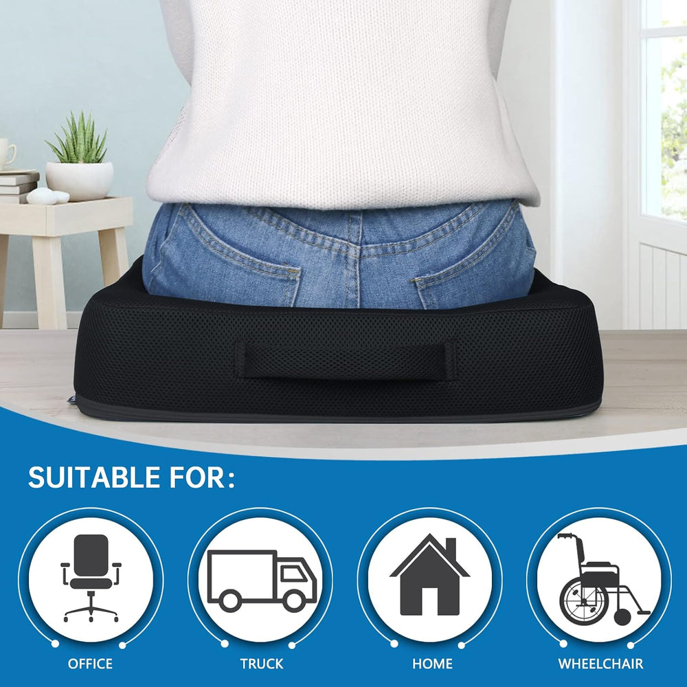 YOUFI Thick Memory Foam & Gel Seat Cushion, 18"X16"X4" Lar...