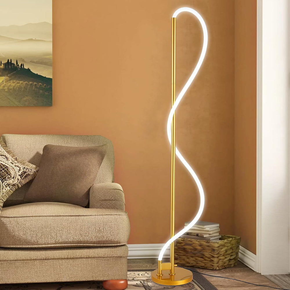 Modern LED Gold Floor Lamp, 3-Level Dimmable Flexible DIY Modeling Tall Stand...
