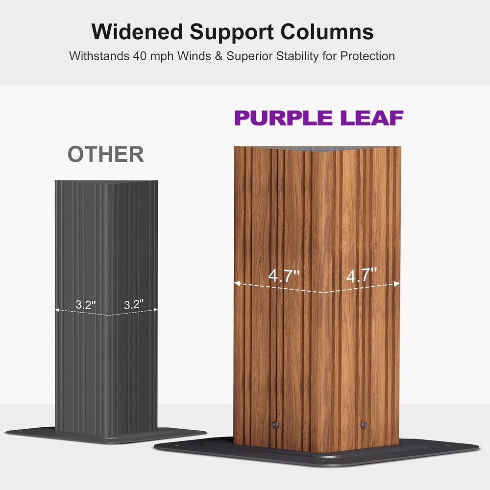 PURPLE LEAF Outdoor Gazebo 12' x 16' with Light Drainage System, Wood...