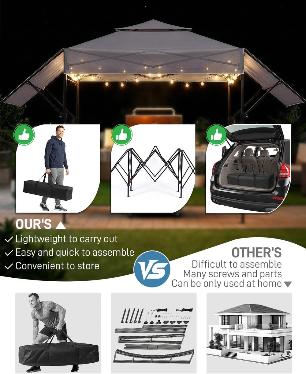 Outvita Grill Canopy for Outdoor BBQ, 80 * 40in Portable Folding Frame