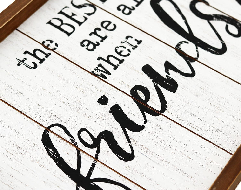 The Best Times Friends & Family Rustic Wood Sign, Farmhouse Wall Decor wi...
