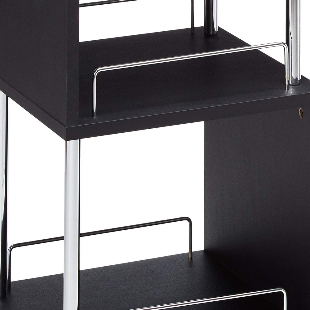 Kings Brand Furniture - Minorca Modern Wine Bar Table w/Shelves (Black)