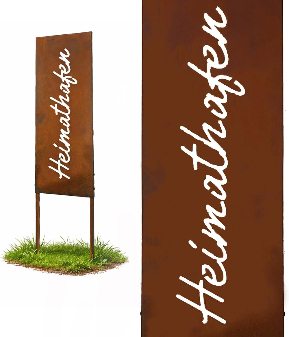 Relaxdays Patina Garden Decoration, Home Harbour, HB: 85 x 28 cm, Garden Stak...