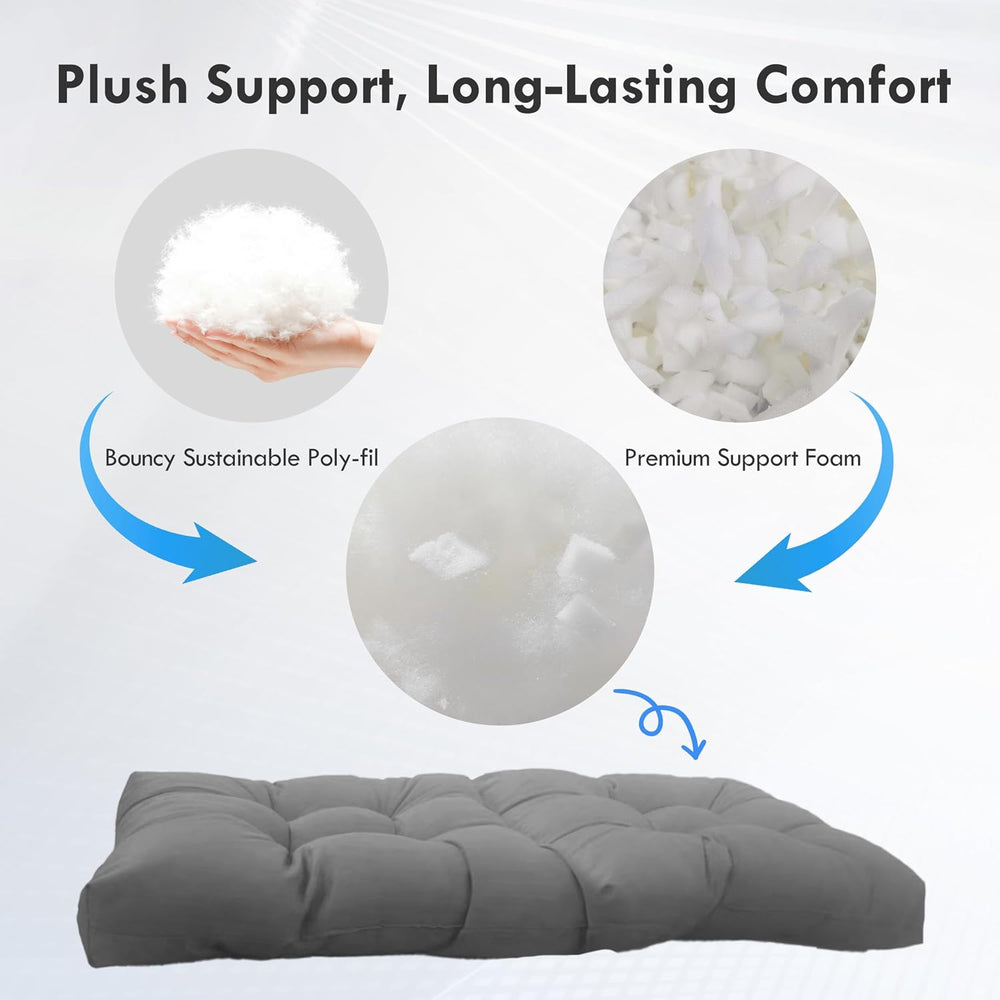 Outdoor Wicker Chair Cushions Set of 3, Waterproof Wicker Cushion for Patio F...