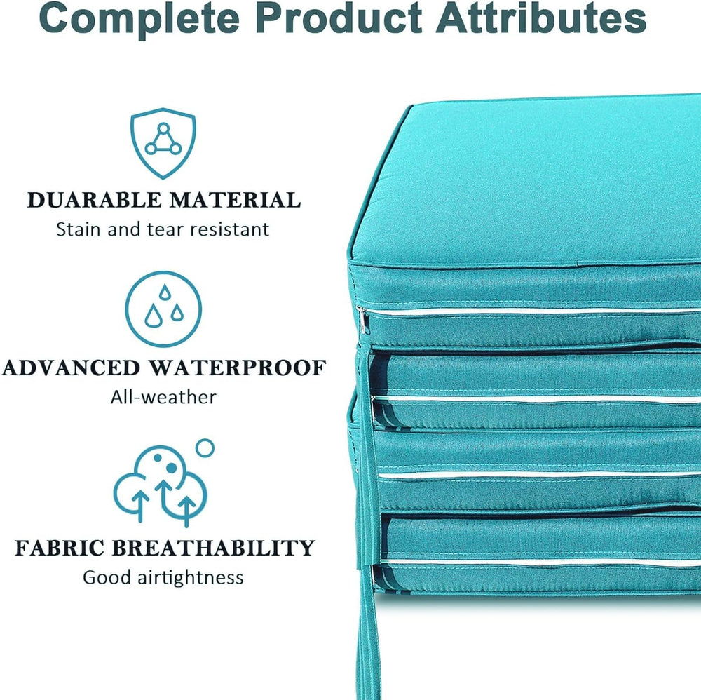 Outdoor Cushion Covers 4 Pack Waterproof&Fade Resistant Zipper Patio Furn...