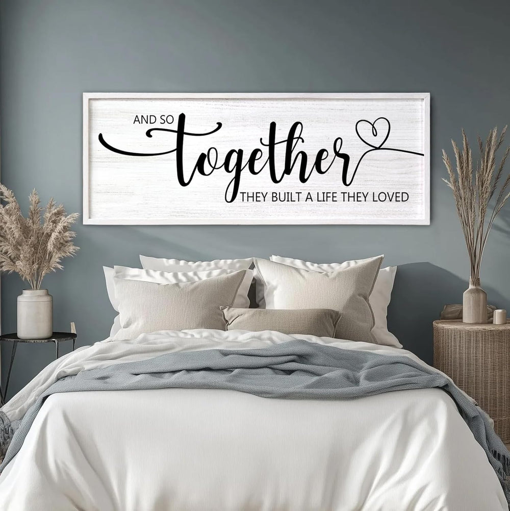 And So Together They Built A Life They Loved Decorative Rustic Sign & Pla...