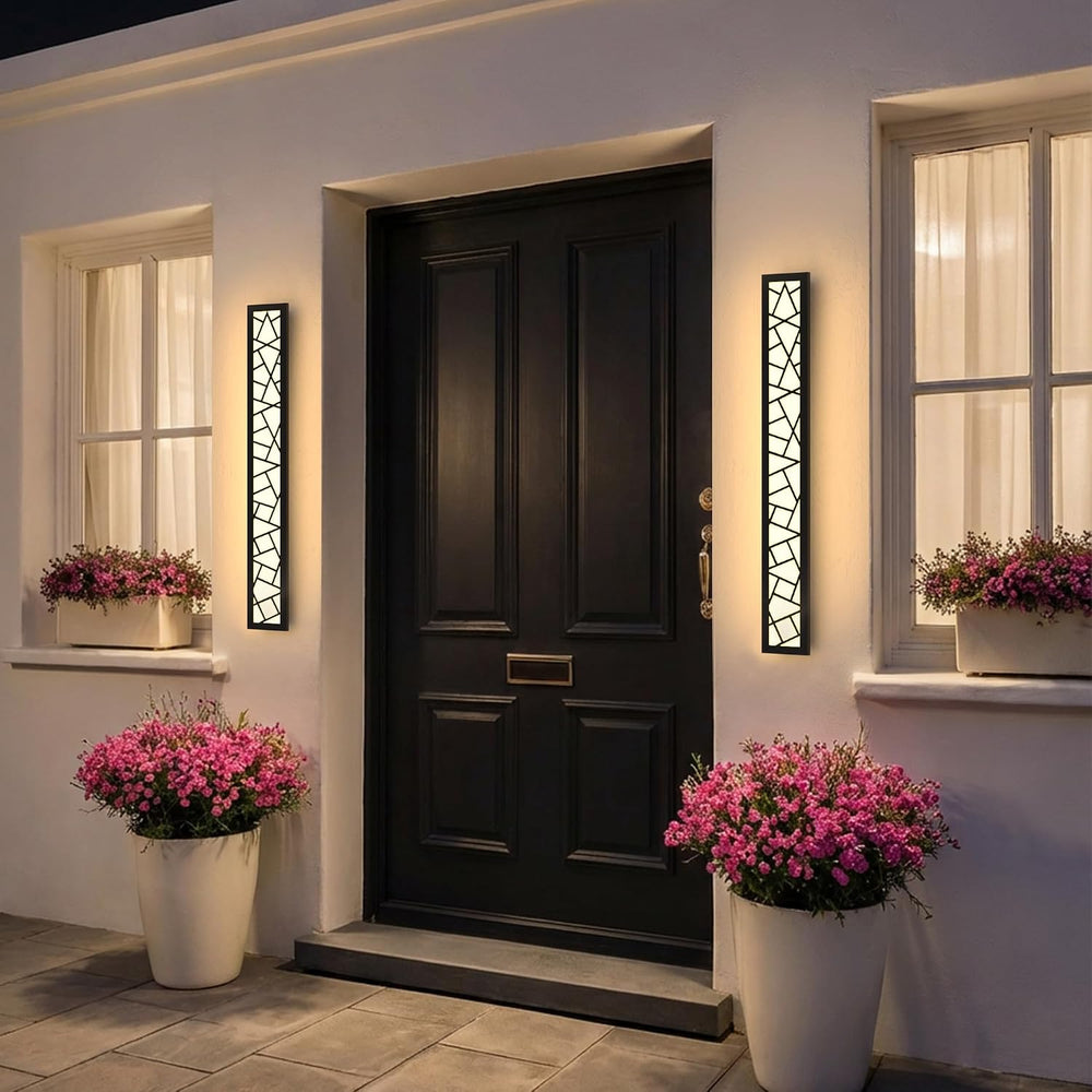Outdoor Wall Lights 31.5inch Modern Outdoor Wall Sconce LED Long Wall Sconces...