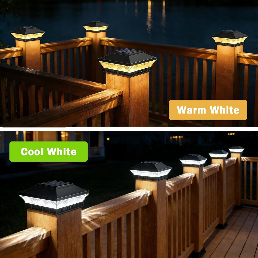 Brightever 4x4 3.5x3.5 Solar Post Cap Lights 12-Pack Black