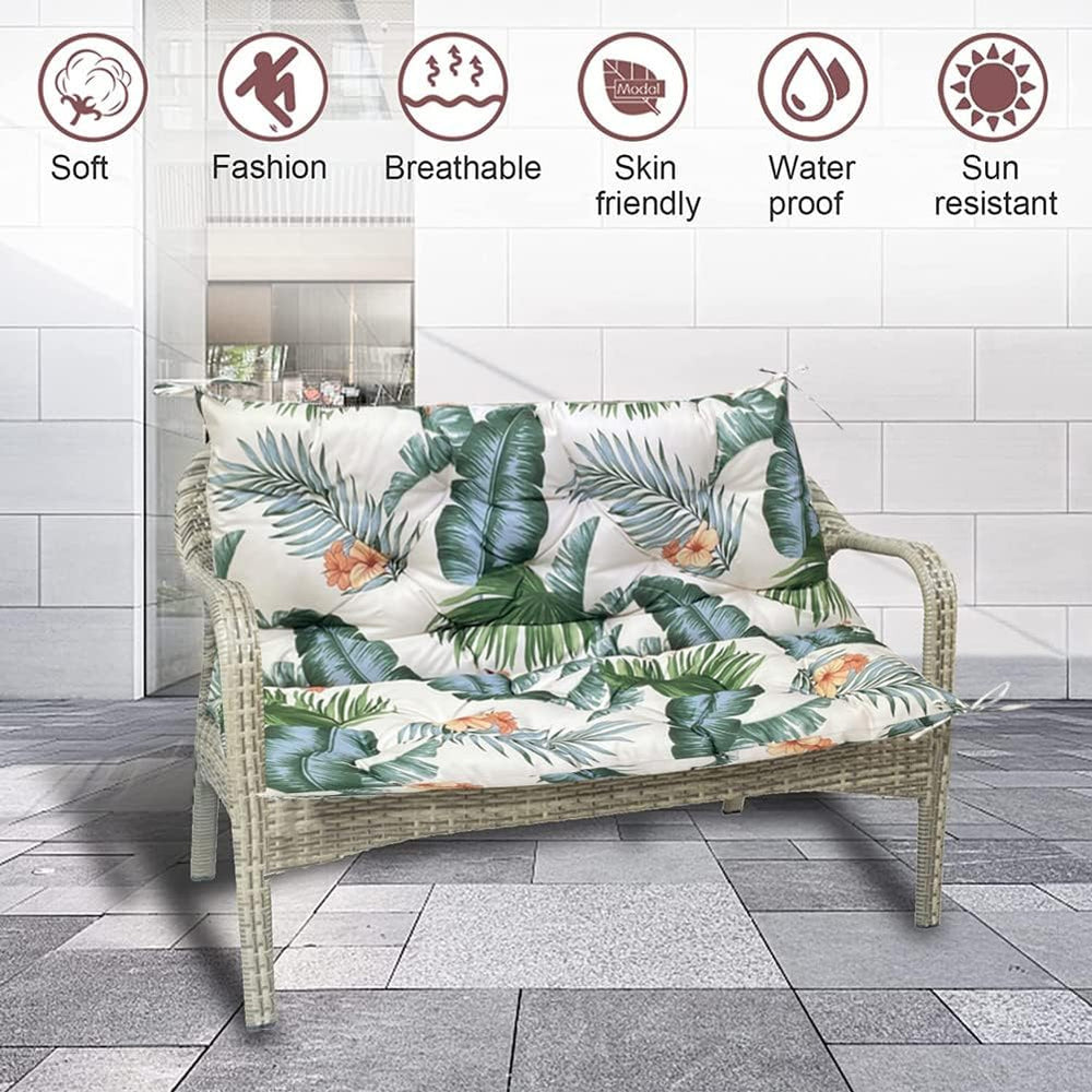 Swing Replacement Bench Cushion with Backrest(60 X 40 Inch, Navy)