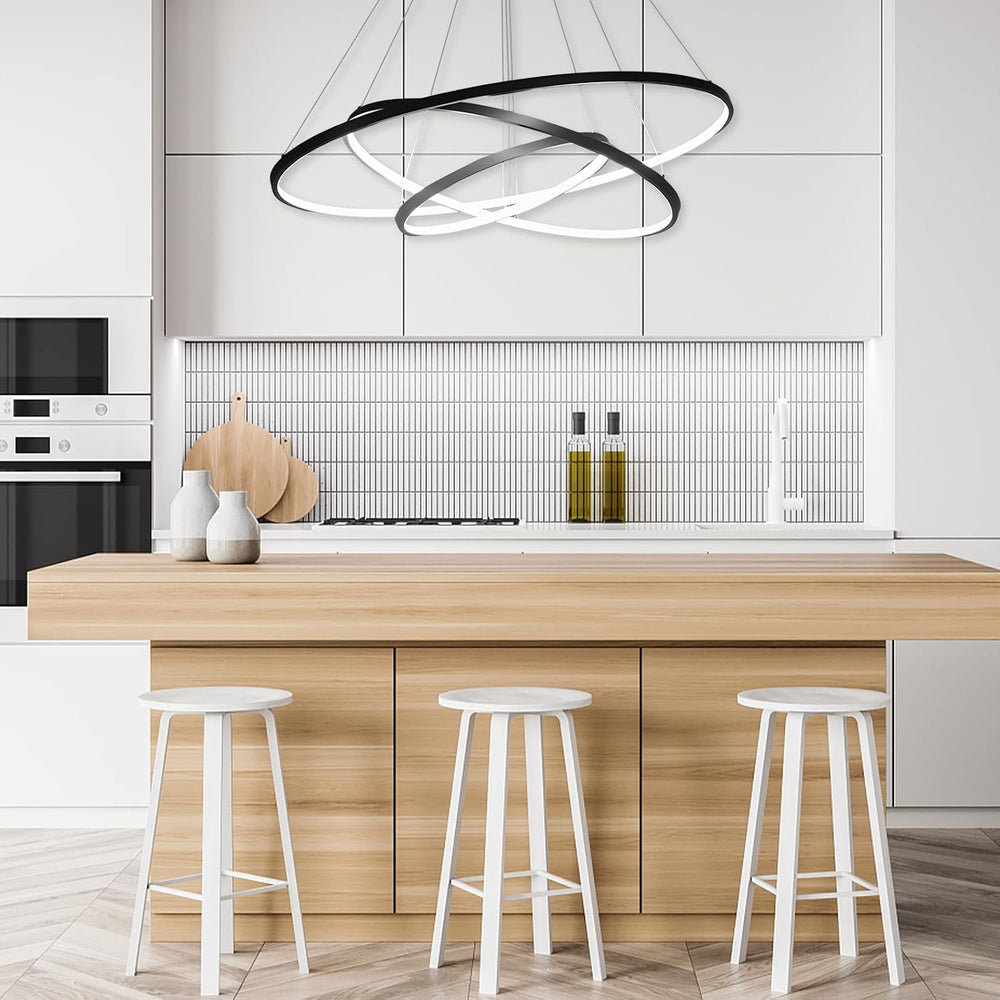 LightInTheBox Modern LED Chandelier 3 Ring Chandelier Dimmable Circular Dinin...