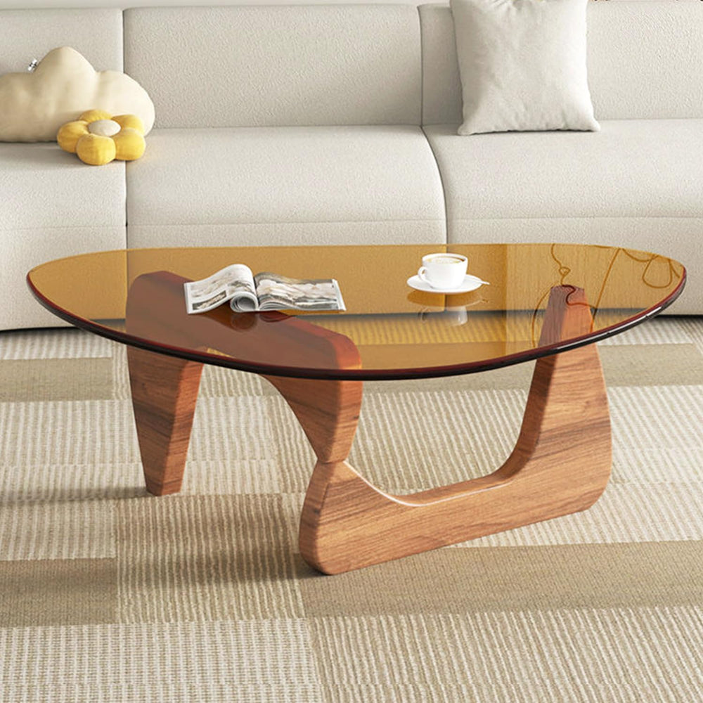 Modern Glass Coffee Table for Living Room, Mid Century Coffee Table, Small Co...
