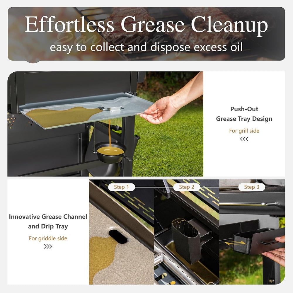Sophia & William Propane Gas Grill and Griddle Combo, Dual Outdoor BBQ