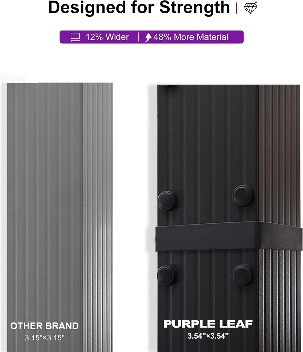 PURPLE LEAF Outdoor Pergola 12' X 16' Retractable Canopy Aluminum, Gray