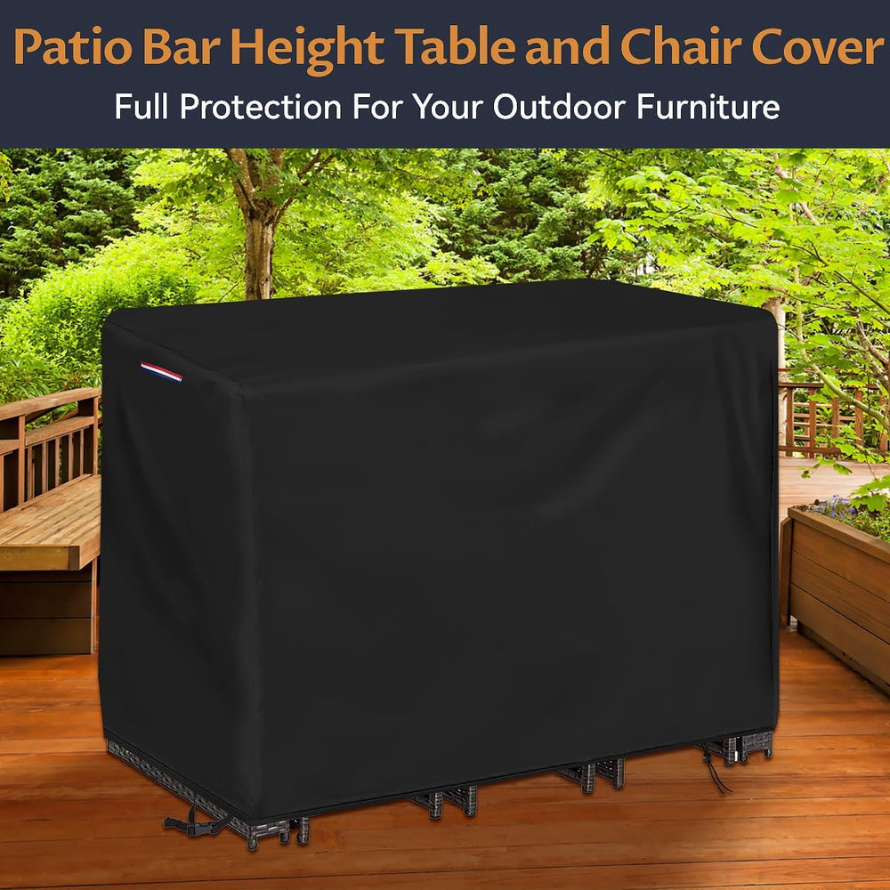 Patio Waterproof Bistro Set Bar Table Cover, 62"L x 22"W x 30"H