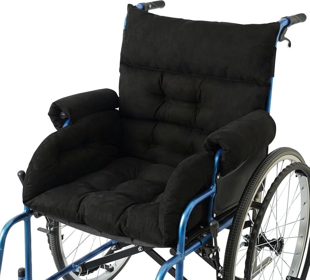Wheelchair Seat Cushion with Integrated 11 Inch Short Armrest Pads, Comfort &...