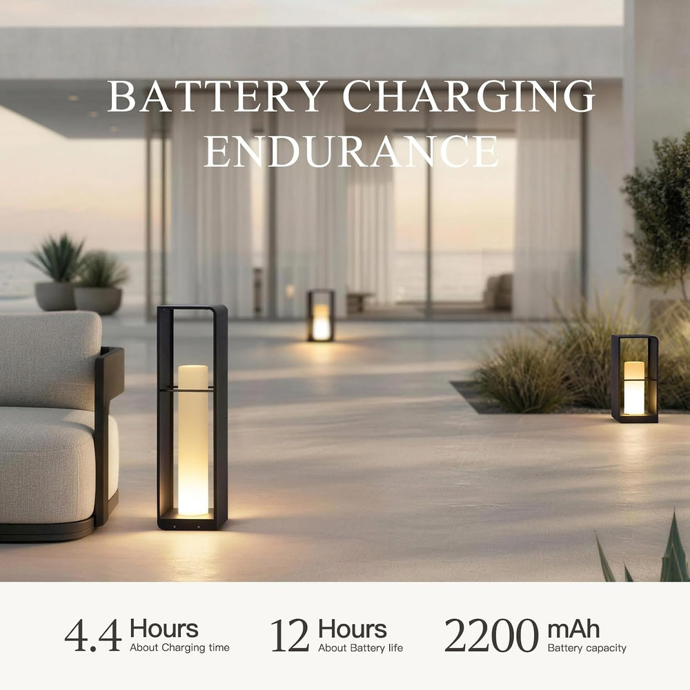 Modern Floor Lamp with Remote, Dusk to Dawn Outdoor Solar Lanterns