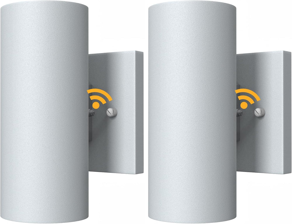 Dusk to Dawn Aluminum Cylinder Up Down Lights, 2-Pack, 7in