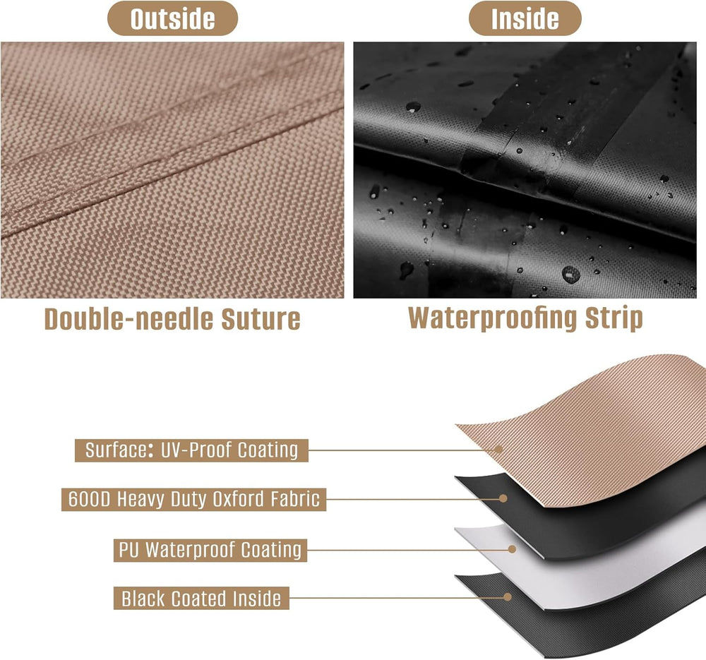 Rectangle Patio Table Cover with Umbrella Hole 108 Lx 82" W x 23.6"...